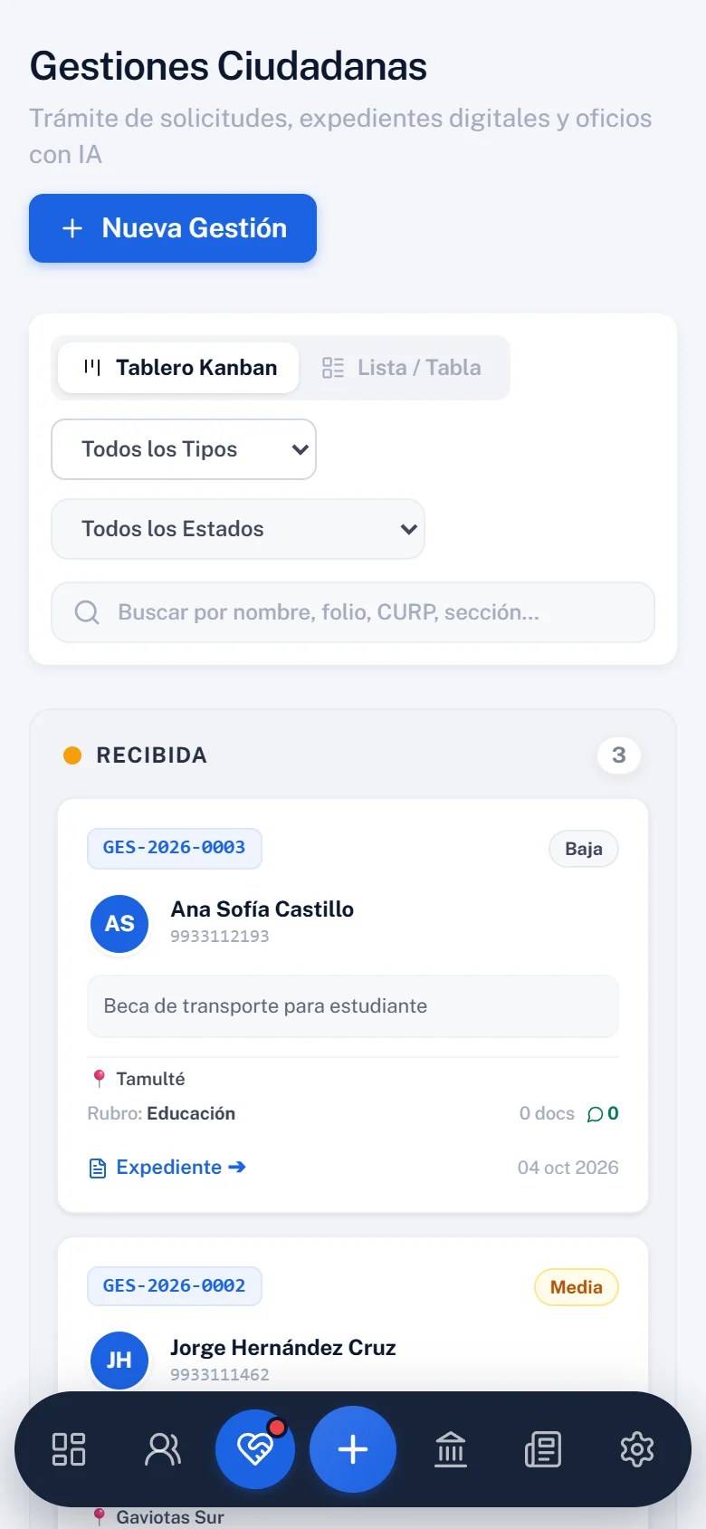 Gestiones ciudadanas en el celular